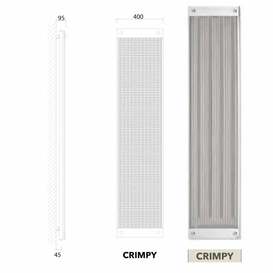 Aparelho elétrico de aquecimento vertical elétrico moderno contemporâneo por Scirocco H Viadurini