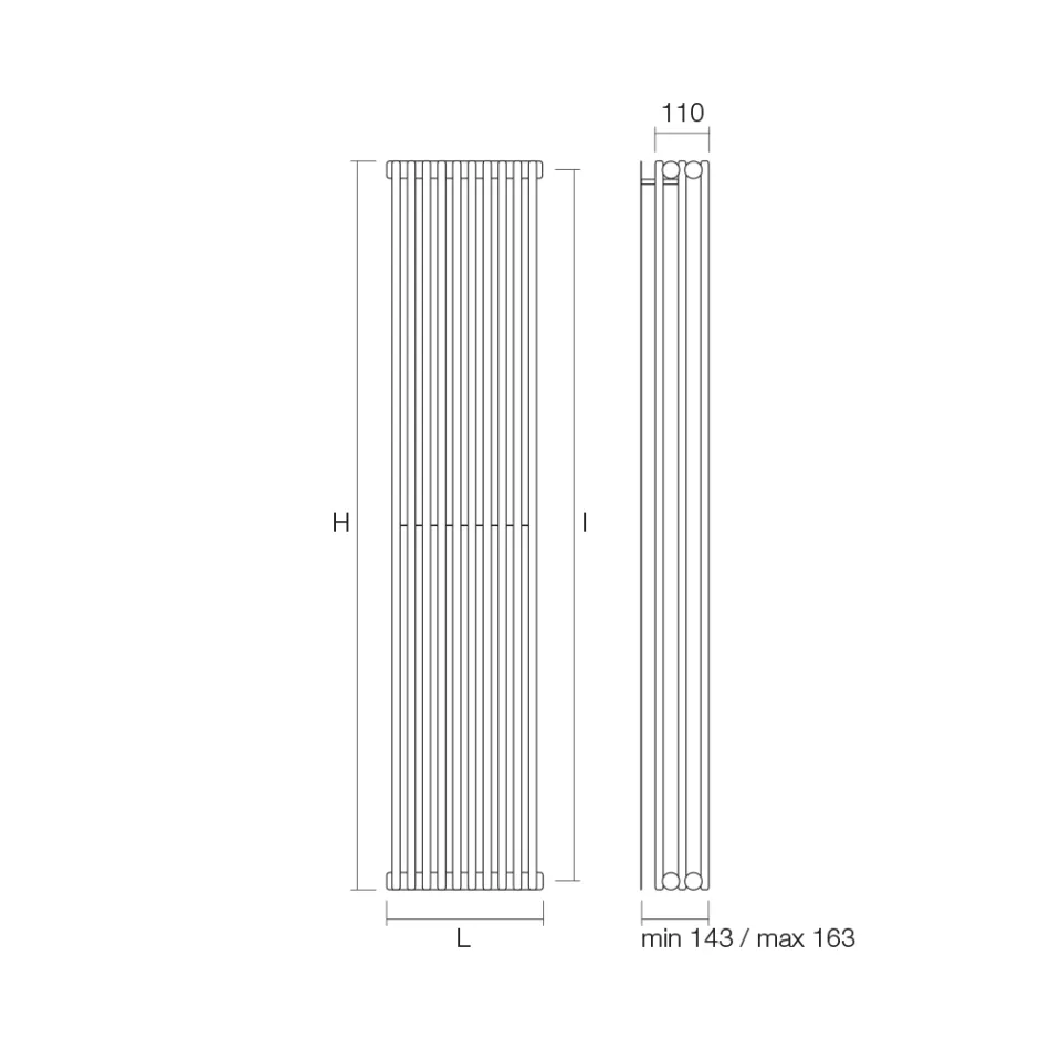 Radiador Hidráulico com Série Tripla de Elementos Verticais Fabricado na Itália - Cenci Viadurini