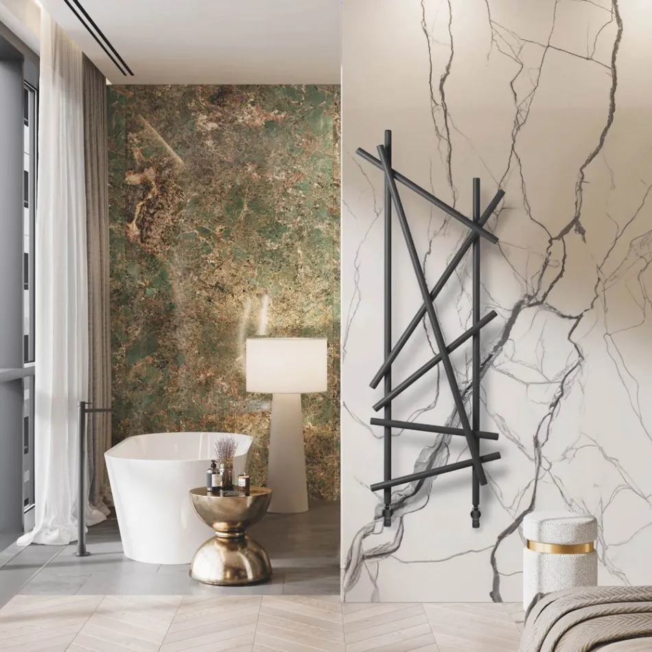 Radiador Hidráulico de Aço com Tubos de Seção Redonda Fabricado na Itália - Aleatório Viadurini