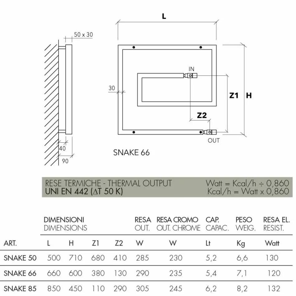 Radiador hidráulico em aço inoxidável escovado Snake by Scirocco H Viadurini