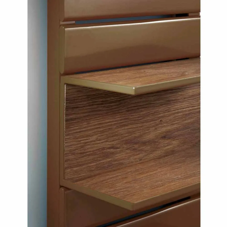 Aquecimento hidráulico em aço, prateleiras em carvalho, Utility Scirocco H Viadurini