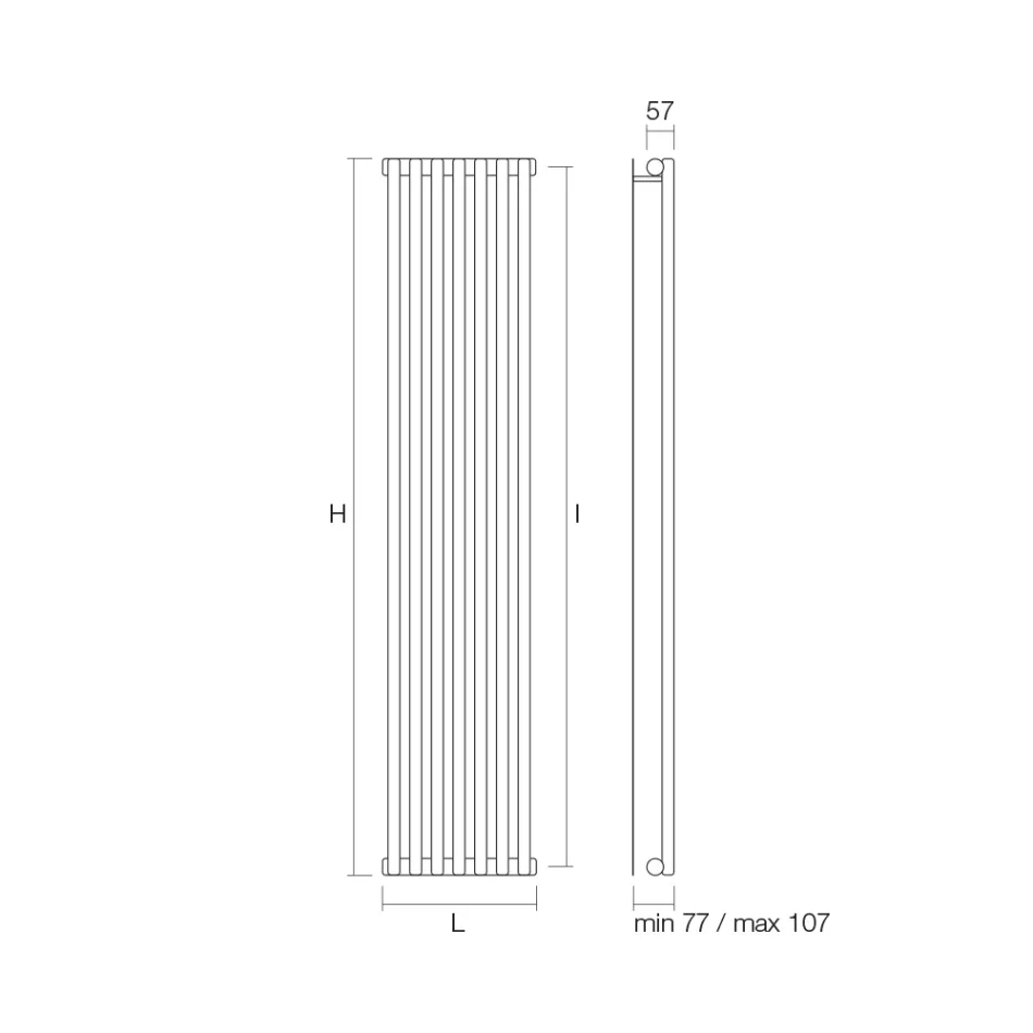 Radiador Hidráulico Fabricado em Aço Carbono Fabricado na Itália - Cannoli Viadurini