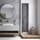 Radiador Lux Mixed com toalheiro em aço, fabricado na Itália. Viadurini
