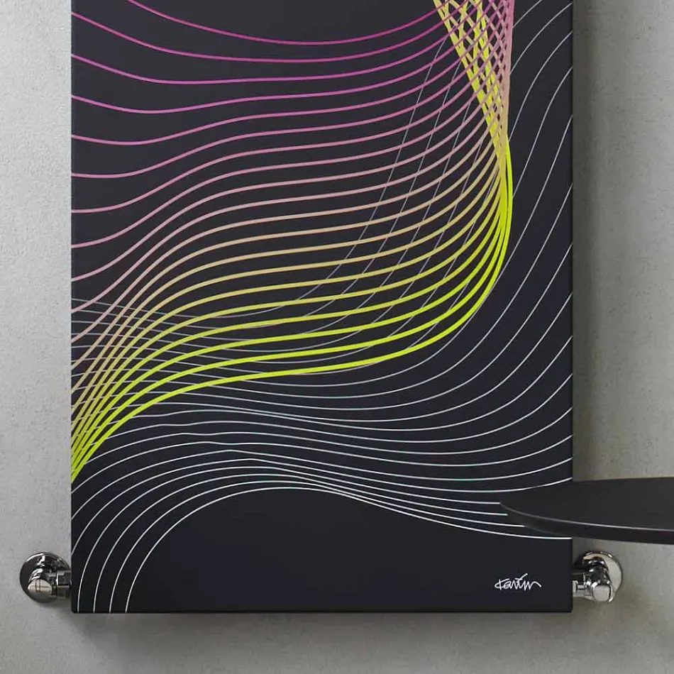 Radiador Hidráulico Moderno de Parede em Aço com Decoração de 839 Watts - Kelvin Viadurini