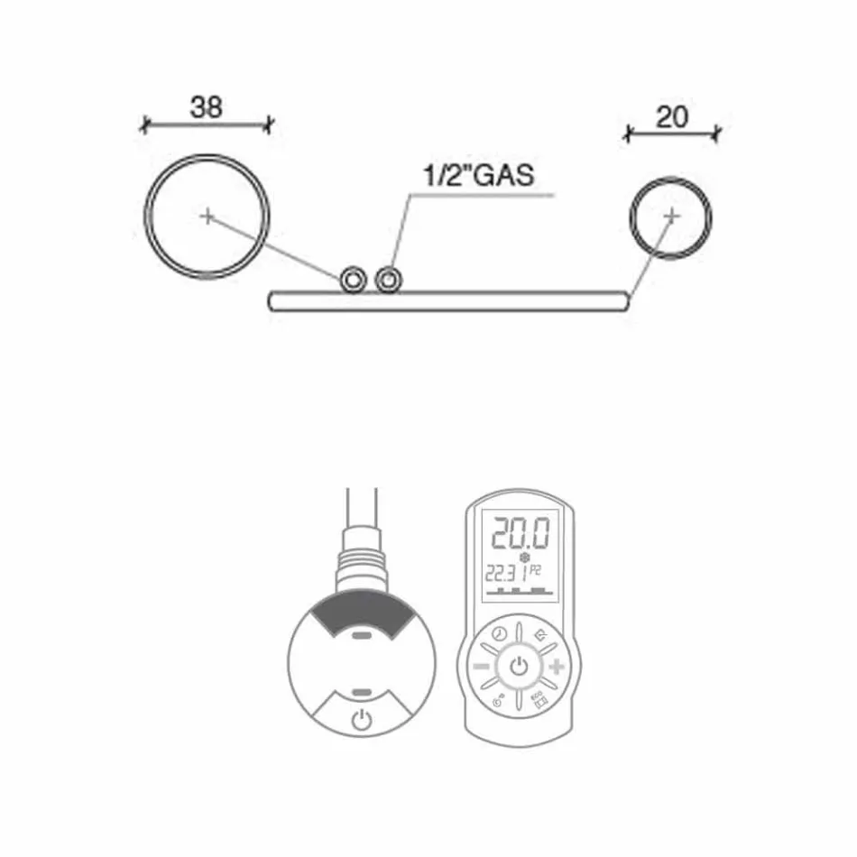 Toalheiro elétrico aquecido em aço cromado design 700 W - Peacock Viadurini