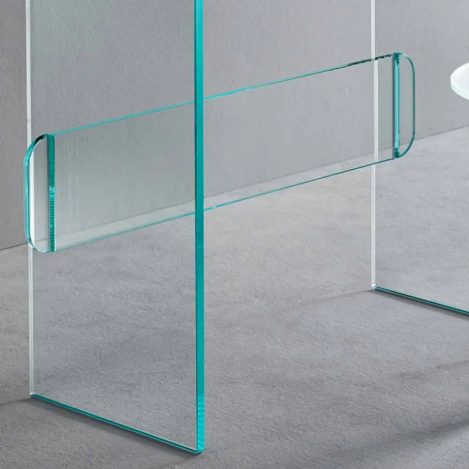 Penteadeira de maquiagem com espelho e gaveta de vidro 3 acabamentos - Salvie Viadurini