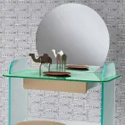 Penteadeira de maquiagem com espelho e gaveta de vidro 3 acabamentos - Salvie Viadurini