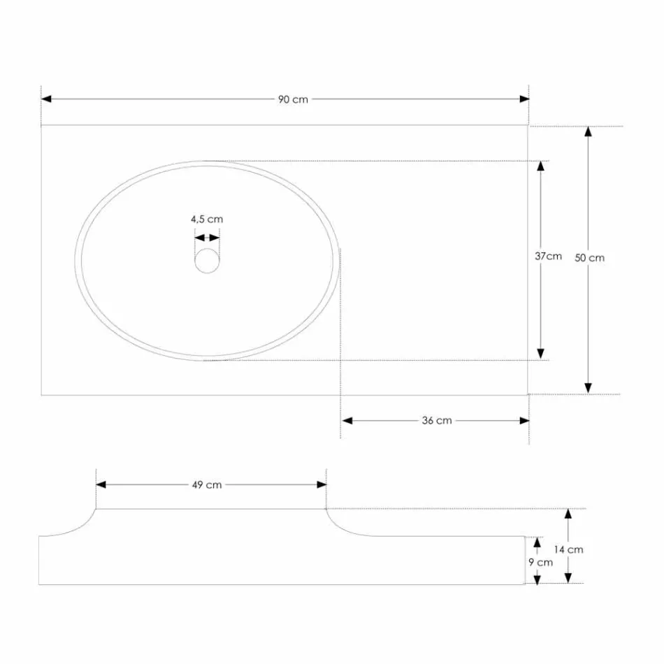 Tampo em Solid Surface com coletor Arona integrado Viadurini