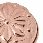 Forma redonda de cobre estanhado à mão com decoração de flores 28 cm - Gianmattia Viadurini