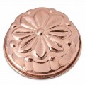 Forma redonda de cobre estanhada à mão com decoração de flores 28 cm - Gianmattia