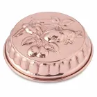 Forma redonda de cobre estanhado à mão com decoração de frutas 28 cm - Gianmattia Viadurini