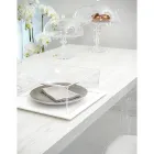 Forma quadrada de acrílico transparente para bolo feita na Itália 2 tamanhos - Crotone Viadurini