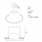 Toscot Battersea grande farol embutido Ø22,5 cm made in Tuscany Viadurini