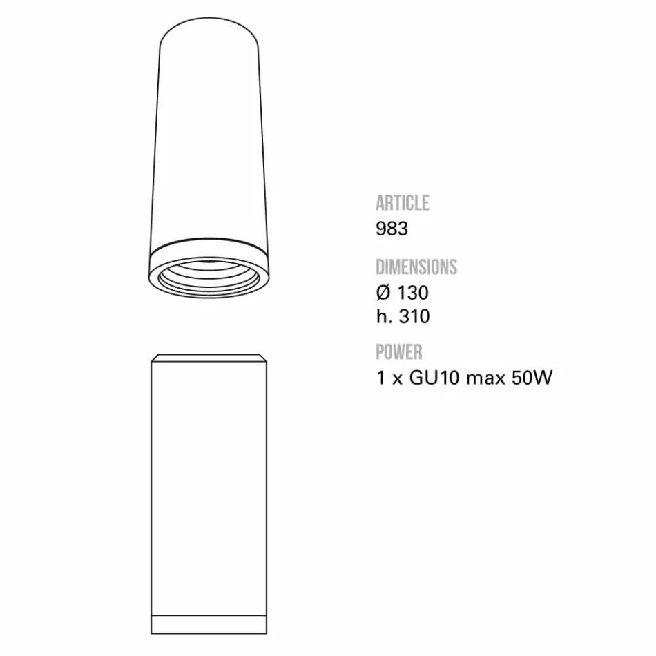 Candeeiro tecto toscot Carso grande Ø13 x A 31 cm made in Tuscany Viadurini