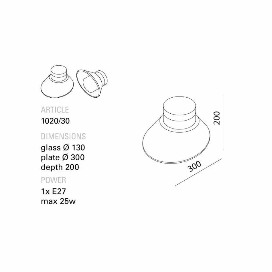 Toscot Chapeau! Lâmpada de parede / teto feita na Toscana Viadurini