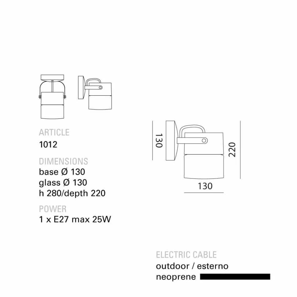 Teto de Swot Toscot / lâmpada de parede feita na Toscana Viadurini