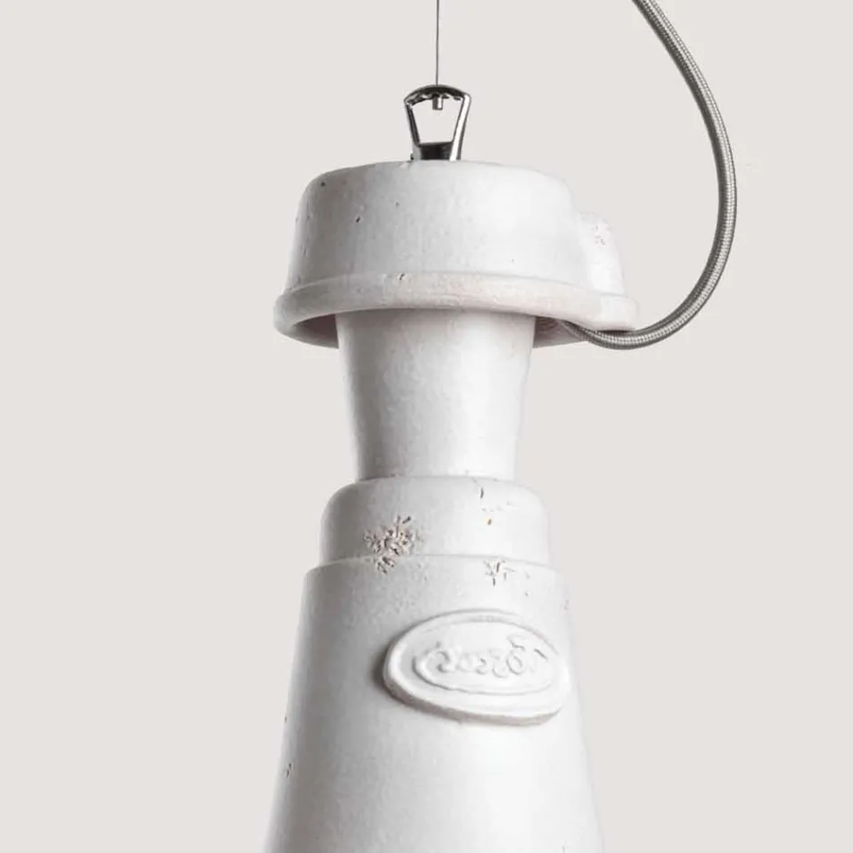 Lâmpada de suspensão de terracota artesanal Toscot Torino Viadurini