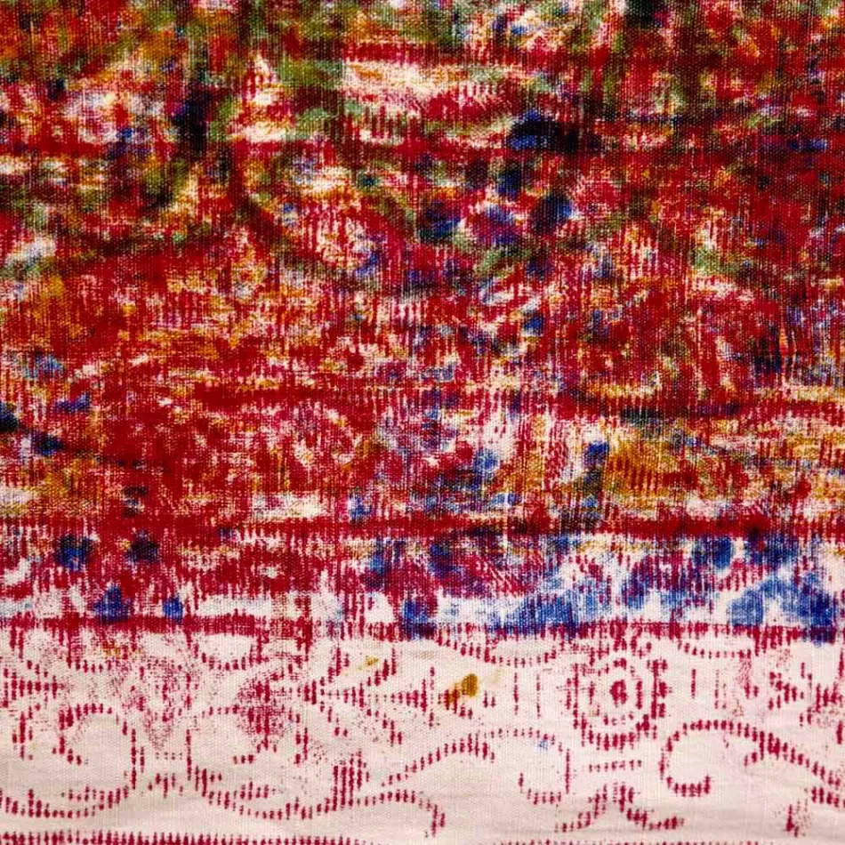 Toalha de mesa de algodão artesanal Impressão artesanal de uma peça - Marcas Viadurini