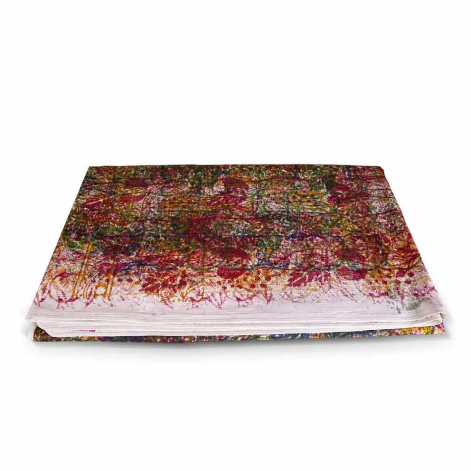 Toalha de mesa de algodão artesanal Impressão artesanal de uma peça - Marcas Viadurini