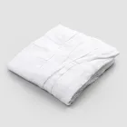 Toalha de mesa de linho branco com borda plissada luxuosa italiana - Tippel Viadurini