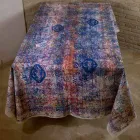 Toalha de mesa de arte italiana com uma peça de algodão estampado à mão - Marcas Viadurini