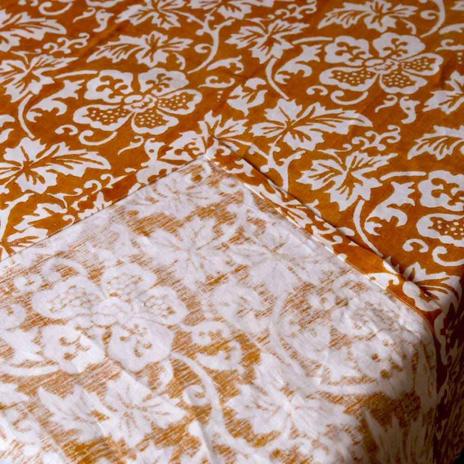 Toalha de mesa de linho artesanal italiana 100% com estampa de uma peça - Marcas Viadurini