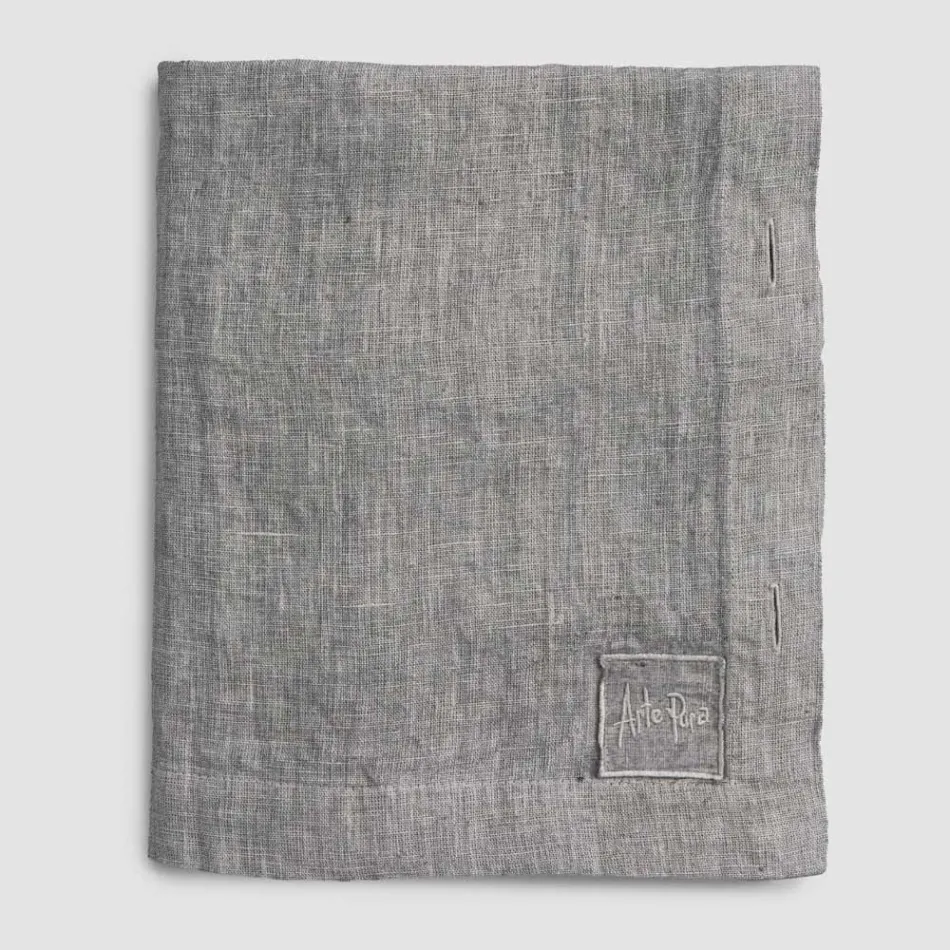 Toalha de Mesa Retangular de Linho com Casas de Botão e 10 Botões, Luxo - Mediterrâneo Viadurini