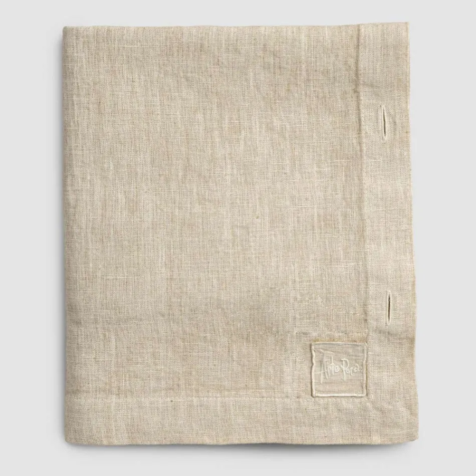 Toalha de Mesa Retangular de Linho com Casas de Botão e 10 Botões, Luxo - Mediterrâneo Viadurini