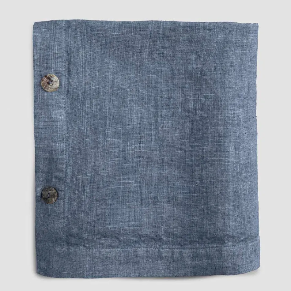 Toalha de Mesa Retangular de Linho com Casas de Botão e 12 Botões Luxo - Mediterrâneo Viadurini