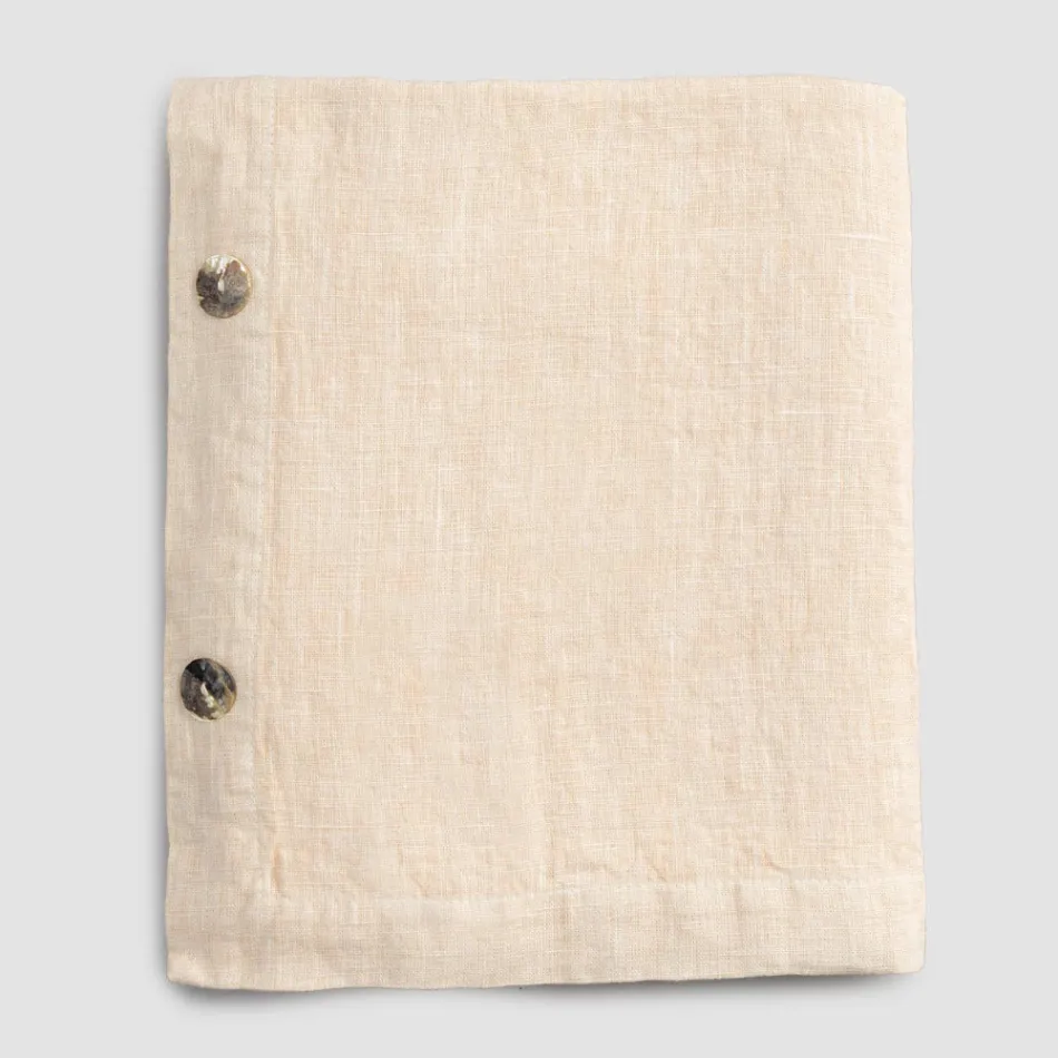 Toalha de Mesa Retangular de Linho com Casas de Botão e 12 Botões Luxo - Mediterrâneo Viadurini