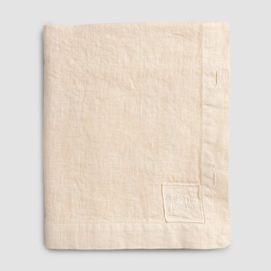 Toalha de Mesa Retangular de Linho com Casas de Botão e 12 Botões Luxo - Mediterrâneo Viadurini