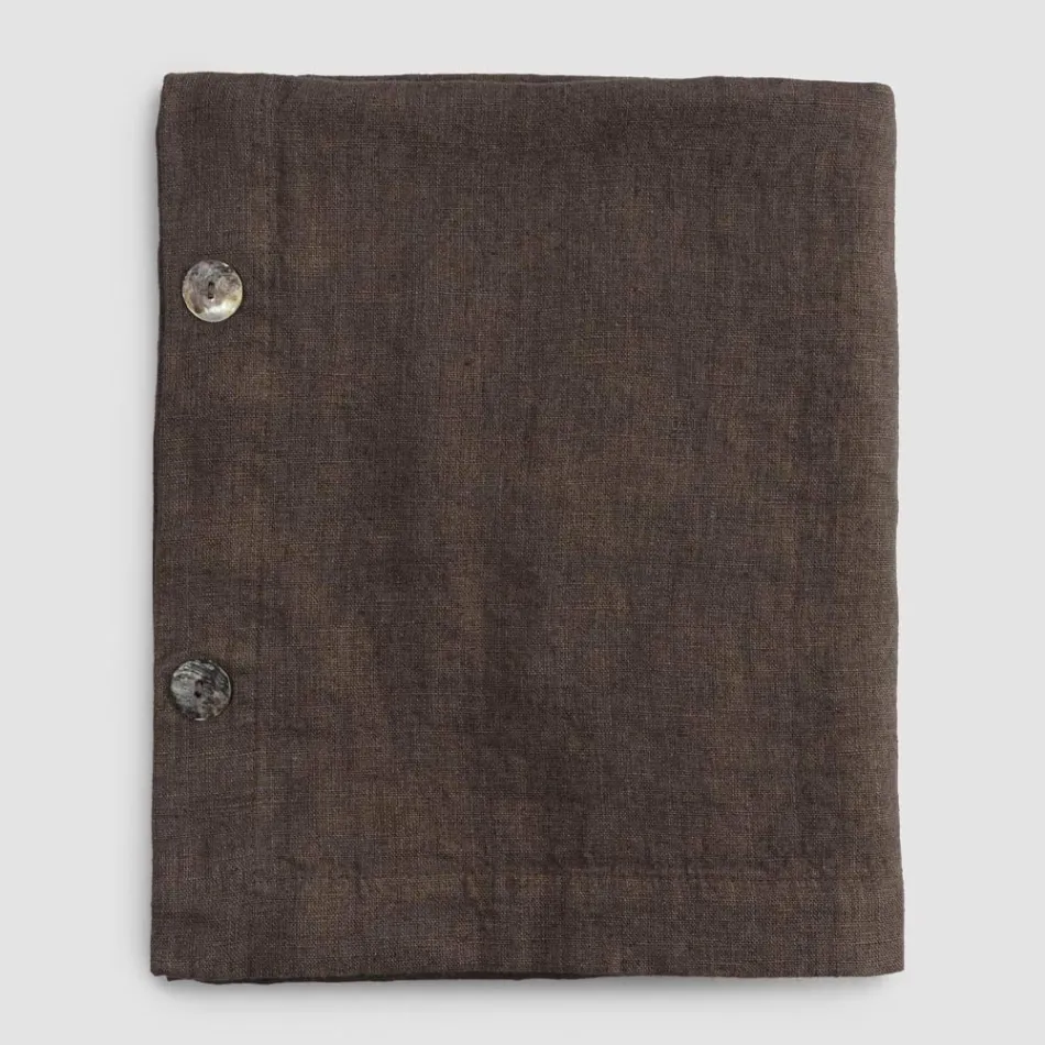 Toalha de Mesa Retangular de Linho com Casas de Botão e 12 Botões Luxo - Mediterrâneo Viadurini