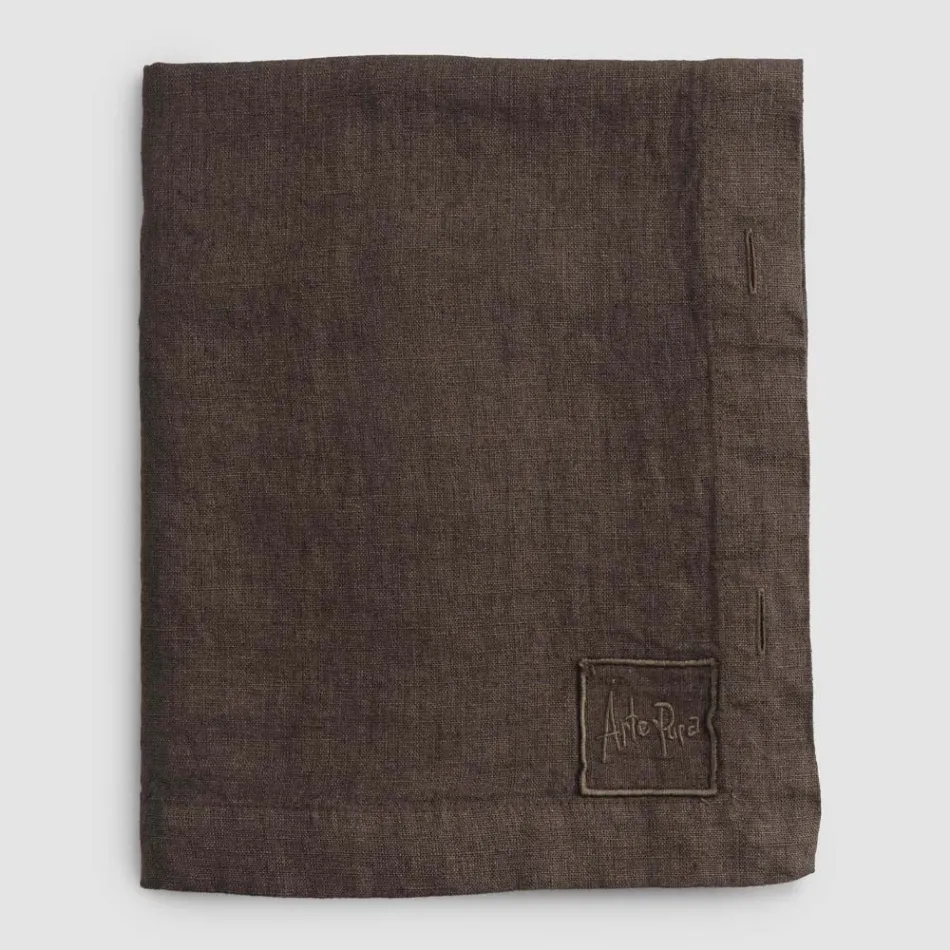 Toalha de Mesa Retangular de Linho com Casas de Botão e 12 Botões Luxo - Mediterrâneo Viadurini