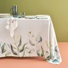 Toalha de mesa de linho puro estampada e lavada à máquina, feita na Itália - Fantasy Viadurini