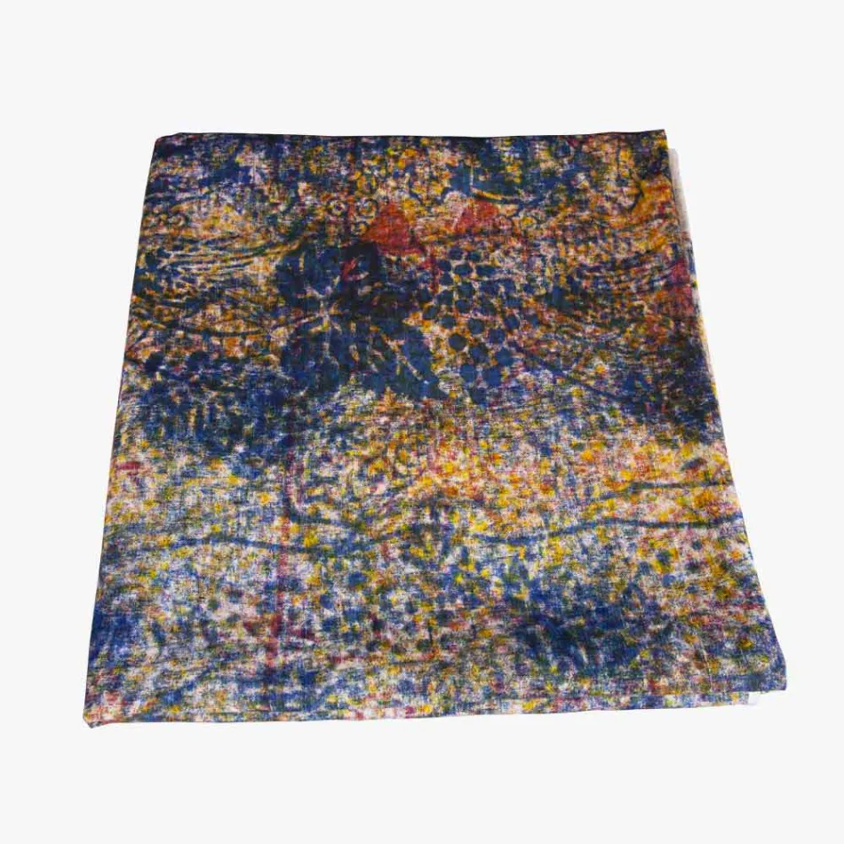 Toalha de mesa artesanal italiana de alta qualidade com algodão de mão impresso Viadurini