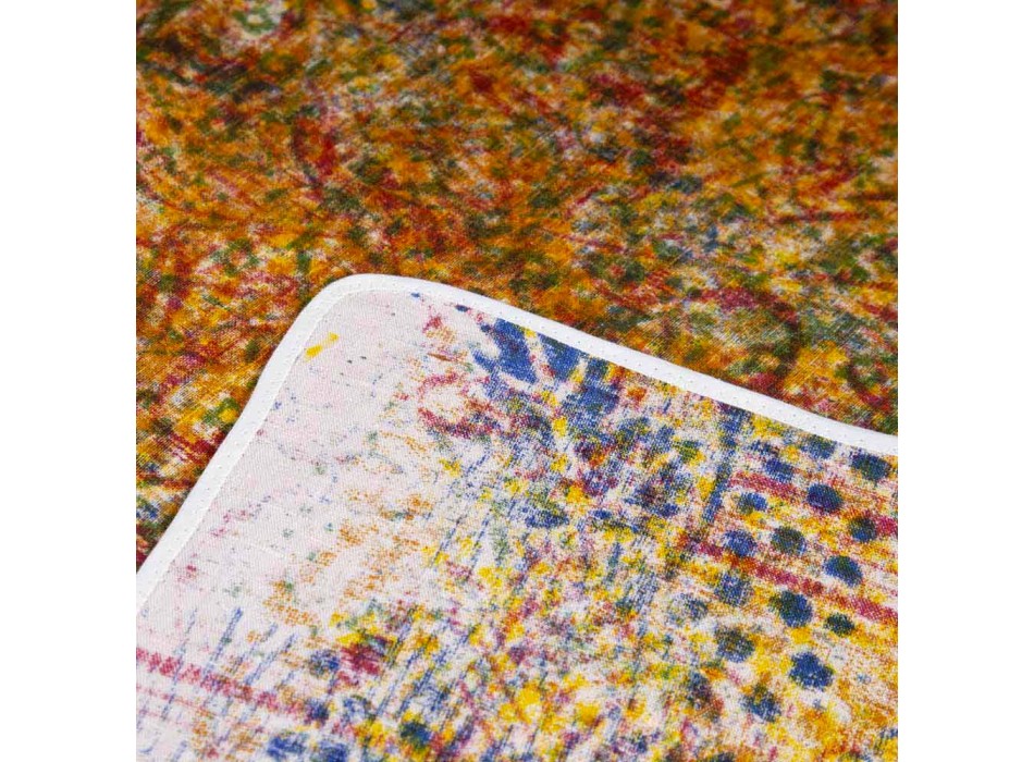 Toalha de mesa artesanal italiana de alta qualidade em algodão estampado à mão - marcas registradas Viadurini