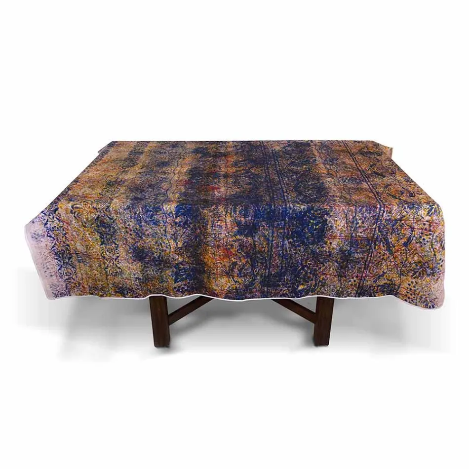 Toalha de mesa artesanal italiana de alta qualidade em algodão estampado à mão - marcas registradas Viadurini