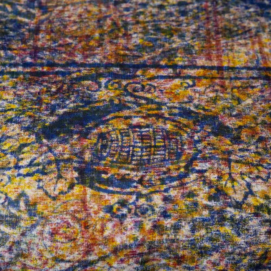 Toalha de mesa artesanal italiana de alta qualidade em algodão estampado à mão - marcas registradas Viadurini