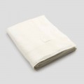 Toalha de mesa grande retangular de linho branco pesado com bordas emolduradas - Davinci