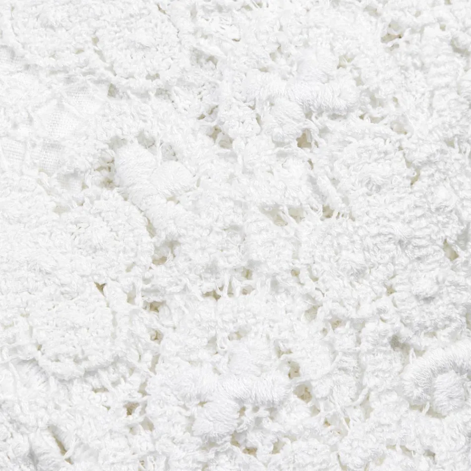 Toalha de Mesa Retangular em Renda de Linho e Algodão Design Italiano Luxo - Olimpia Viadurini