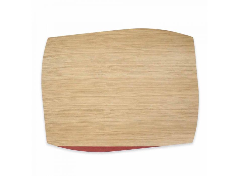 Individual de mesa retangular moderno em madeira de carvalho fabricado na Itália - Abraham Viadurini