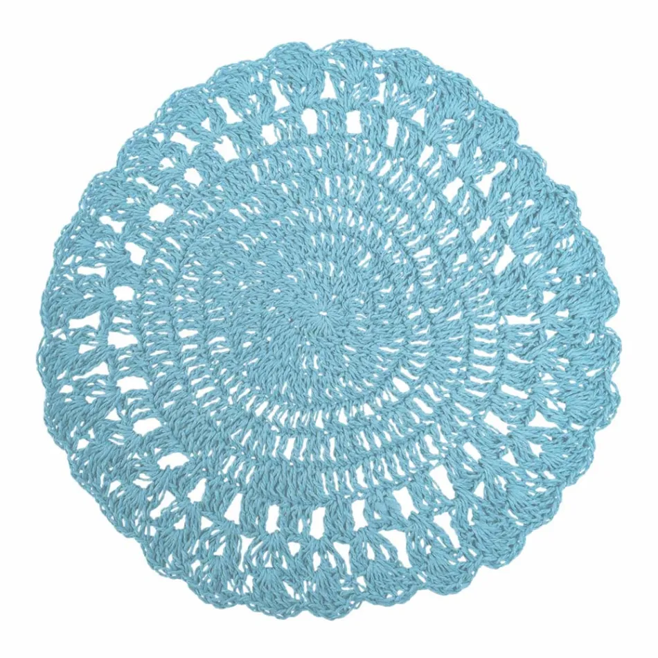 Placemat redondo de crochê placemat de várias cores 12 peças - Punzolo Viadurini