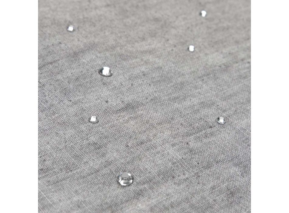 American Breakfast Placemats em Grey Linen with Crystals 2 Pieces - Macanno