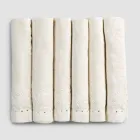 Guardanapos de Linho com Cristais Pretos ou Manteiga, 6 Peças Luxo Italiano - Prezio Viadurini