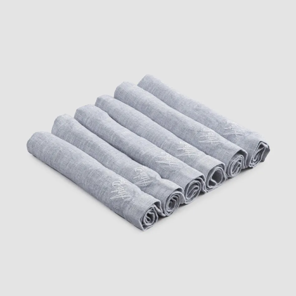 Guardanapos de Linho Pesado com Borda Dobrada, Várias Cores, 6 Peças - Onestini Viadurini