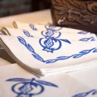 Guardanapo de linho misto com peça única de impressão manual fabricada na Itália - Marcas Viadurini