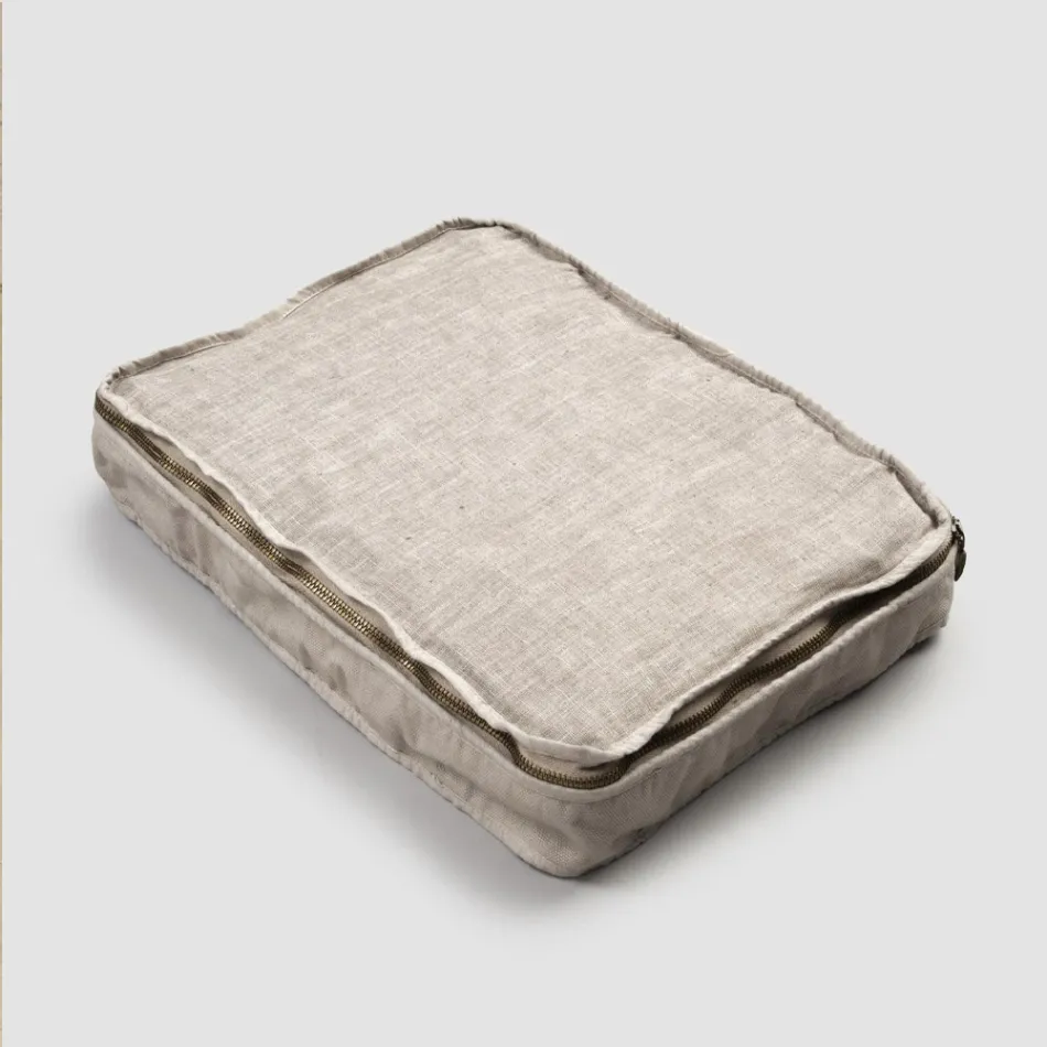 Bolsa grande de maquiagem para mulheres ou viagens em linho e algodão luxuoso - Yeti Viadurini