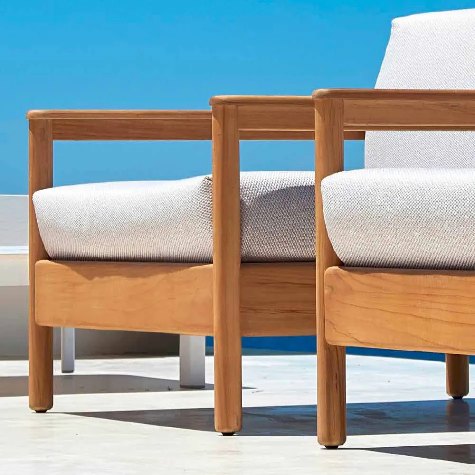 Varaschin Bali poltrona ao ar livre moderno em tecido estofado Viadurini