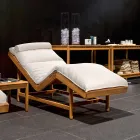 Varaschin Barcode cama de jardim contemporânea / para área interna de teca Viadurini