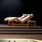 Varaschin Barcode cama de jardim contemporânea / para área interna de teca Viadurini